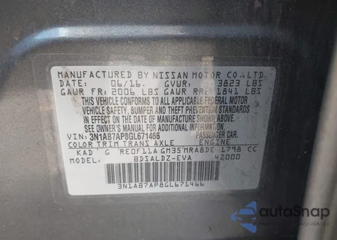 2016 Nissan Sentra Sv from USA, damaged, VIN 3N1AB7AP8GL671466